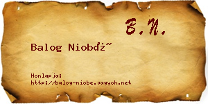 Balog Niobé névjegykártya